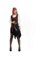 Karnavalo Helovino Karibų Piratų Poros Kostiumas Kapitonas Medžiotoja Clubwear Žaidimų Kostiumas Cosplay Iškilminga Šventinė Suknelė One Size white