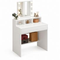 Stilingas makiažo stalas su LED veidrodžiu – modernus loft dizainas, 80 cm