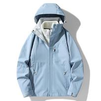 Moterų 3-in-1 Vėjui ir Vandeniui atsparus Striukė su Pliušiniu Pamušalu, Storas Rudeniui/Žiemai, Vyrų Kontrastinės Spalvos Alpinizmo Stiliaus. 3XL white