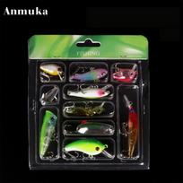 10 vnt. Žvejybos masalas Dirbtinis kietas masalas Mini Minniw Popper Vib Sukliukas Crank Bait Rinkinys T0406 Packing green
