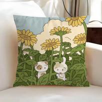 Mielas katės pagalvės užvalkalas Spausdintas dekoratyvinis pagalvės Dakimakura užvalkalas 45x45 50x50 Namų kambariui Sofos pagalvės užvalkalas 12x12Inch beige