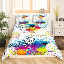 Volleyball Duvet Cover Collection Ball Sports Theme Bedding Collection For Boys Teens Bedroom Decor Black Comforter Cover With 2 Pillowcases 70x133cm 2pcs beige