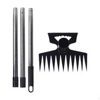 Weed Puller Tool Garden Hoe Manual Versatile Ergonomic Grip Remover Gardening Hand for 3 Section Pole black