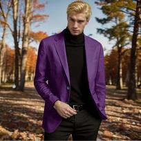 Laisvalaikio vyriškas kostiumas didelio dydžio švarkas Formalūs drabužiai 2XL violetinė