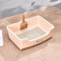 Drawer Style Pet Trainer Tray Cat Litter Box Anti-Splashing Kitten Dog Bunny Plastic Washroom Bedpan Cleaning Supplies Cat Bedpan for Home white