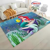 Naujos lentynos! Mažoji undinėlė Arielė Princesės Kilimas, Svetainės Miegamojo Biuro Zonos Vaikų Kambario Pasirinkimas, Neslystantis Kilimėlis Potdemiel 80cmx120cm blue