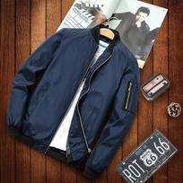 male Bomber coat Thin Slim Long Sleeve baseball coats males Windbreaker Zipper Windbreaker coat Male Outwear Brand Clothing XXXXL tamsiai mėlyna spalva