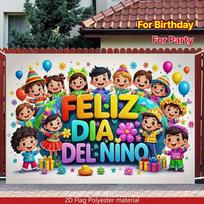 Colorful Feliz Dia Del Niño Backdrop for School & Family Celebrations 47.2x31.5inch/120*80cm white