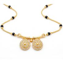 Gram Gold Plated Mangalsutra for Women with CZ Stone Bow Pendant | Elegant Traditional Wedding Jewelry Onesize beige