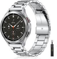 Metalinis dirželis Samsung Galaxy Watch 7/6/5/4 40mm 44mm, nerūdijančio plieno apyrankė, Galaxy Watch 6/4 Classic 47mm 43mm 46 42mm/5pro 45mm Amazfit Bip gray