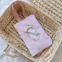 Simplicity Car Mounted Wet Wipes Case Refillable Reusable Wet Wipe Pouch Cute Removable Wipes Container Car Interior rožinė