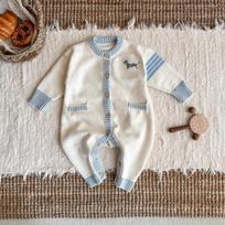 Newborn Baby Knitted Sweater Onesie for Boys & Girls - Autumn 2025 Style, Suitable for Infants 66 cm gray
