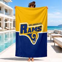 Los Angeles Rams Design Beach Towel, Quick-drying, Easy to Care for, Suitable for Both Fitness and Beach Vacations,Sports Essential 80cmx160cm(31x63inch)
