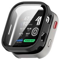 Grūdintas Stiklas+Dėklas Amazfit BIP Max Ekranui Apsaugantis nuo Įbrėžimų Bamperis Apsauginis PC Dangtelis Amazfit Bip Max Aksesuarams Amazfit Bip Max juoda