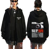 Rock Band System Of A Down Wake Up South America Stadium Tour  Zipper Hoodie Men'S Alternative Metal Oversized Zip Up Jacket XL juoda