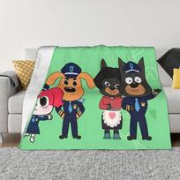 Šerifas Labradoras Policijos Animacinis Flanelinis Mesti Antklodė Vaikų TV Serijų Antklodės Namų Lengvas Plonas Kilimo Gabalas Daugiafunkcinis Size: 75*100cm, Weight: 230 GSM green