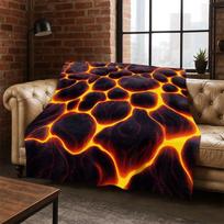 D Illusion Volcano Flame Lava Magma Flannel Blanket Soft Warm Throw Blanket for Bedroom Living Room Bed Travel Camping Picnic 75x100cm (30x40inch)