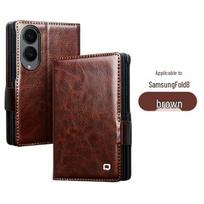 Qiali Samsung ZFold8 Genuine Leather Case with Wide Screen Bracket & Magnetic Absorption