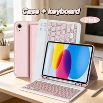 Case for iPad A16/A19 11 Inch /, Wireless Bluetooth Keyboard Case for iPad 10th 10.9 Inch , for iPad Smart Stand Cov iPad (A19) 11-inch&English keyboard gray