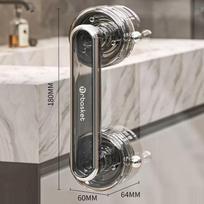 WV No-drill Anti-slip Sliding Handle Waterproof Suction Cup Door Handle Bathroom Glass Door Removable Wardrobe Door Handle 1PCS