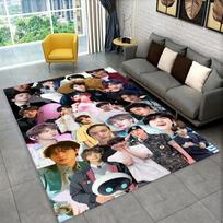 Kpop B-BTS Kim Seok Jin Singer Carpet Rug for Playroom Bedroom Living Room Sofa Home Decor,Area Rug Non-slip Floor Mat Gift 40cm x 60cm gray