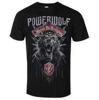 Powerwolf Band Metal Is Religion Thorny Screaming Wolf Head PW Shield Emblem Graphic Tee Classic European Gothic Power 2XL gray
