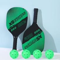 2Pcs Pickleball Paddles Portable 4 Balls for Gym Training Outdoor Blue žalia
