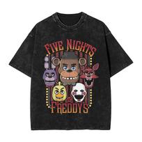 Oversized Washed T Shirt Five Nights At Freddys Springtrap Jumbo Cotton T Shirts  Leisure Tee Shirt For Male Summer Pattern Tees M black