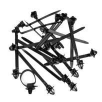 11/111PCS Car Nylon Black Cable Ties Push Mount Wire Harness Fastener Cable Clamp Clips Ties Management Car Wire Organizers black