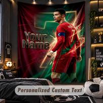 TapestryCristiano Ronaldo Custom Name Text Personalized Wall Hanging Tapestry Home Wall Decor 150cmx200cm