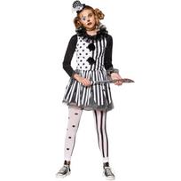 M-XL Helovino juodai baltas dryžuotas siaubo klouno kostiumas, vakarėlio žudikas klounas grįžta persirengti cosplay kostiumas 140cm(l size) black