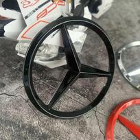 70mm 3D Metalinis Automobilio Stiliaus Variklio Ženklelis Apdaila Variklio Dangčio Emblema Lipdukas Mercedes Benz E C G M R S Klasėms W176 W204 W212 GLC CLA2FE black