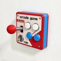 Retro Arcade Joystick Wall Light Switch Cover 3D Printed Light Switch Cover Easy Install Gamer Single Control Panel for Home Game Room Bar Decoration red