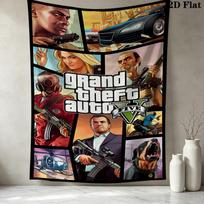 Grand Theft Auto Wall Tapestry Aesthetic Wall Hanging Printed Fabric Blanket Decorative Tapestries For Bedroom Living Room Home Decor 100cm x 150cm orange