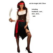 Piratas Karibų piratai Cosplay Kapitonas Jackas Sparrow Kostiumas Vyrai Moterys Moteriškas Vyriškas Moteriškas Karnavalas Helovinas Seksualus Rinkinys One Size black