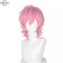 Anime Ayato Yuri Cosplay Perukas 36cm Rožiniai Trumpi Perukai Karščiui Atsparūs Sintetiniai Plaukai pink
