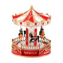 Glowing Rotating Carousel Music Box Christmas Gift & Decor for Kids beige