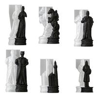 Chess Resin Mold Silicone Casting Mold for Craft Projects, Reusable Chess-Themed Mold for Display and Gift Making gray