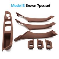 7 dalių komplektas LHD Interjero porankio durų rankenos panelės vidinės apdailos dangtelis BMW 5 serijos F10 F11 F18 520i 523i 525i 528i Model B Brown