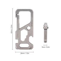 Outdoor Multi Tool Titanium Alloy Clip Key Chain Holder Bottle Opener Wrench Bike Tool gray