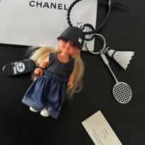 Creative DIY Imitation Vinyl Doll Trendy Girl Toy Bag Decorative Pendant Summer Bag Hanging Keychain gray