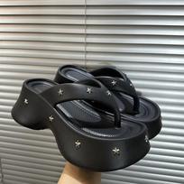 Fashion 2025 Summer Women Flip Flops Platform Beach Sandals Star Decoration Slippers Fashion Slides Casual Sandals Indoor Shoes Female 41 juoda