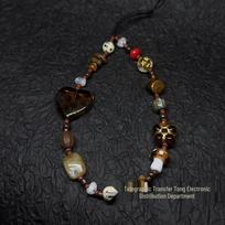 Handmade Retro Amber Beaded Phone Chain and Camera Lanyard black