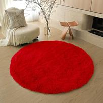 Šachmatinis apvalus pūkuotas šeriuotas kilimas minkštas ilgo plauko kilimas miegamajam svetainei languotas zoninis kilimas vaikų kambariui apvalus kilimėlis Diameter60cm raudona