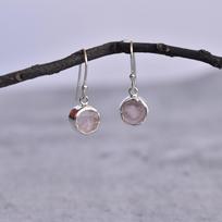 Raw Rose quartz Earrings Healing crystal Earrings Sterling silver handmade earrings Raw gemstone dangle Bridesmaid gift Gift for her