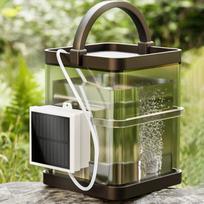 Aeration Pump with , Portable Air for Aquariums, Ideal Outdoor Fishing 2400mAh gray