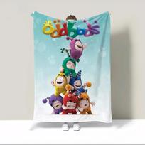 Oddbods Mėto pledus ant sofos Prabangus pledas Karališko dydžio Vilnos pledas Didelis megztas languotas Purūs minkšti pledai Kelių miegas 75x90cm blue