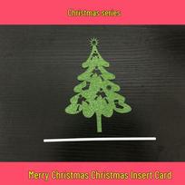 Christmas Tree Cake Toppers: Small Tree Inserts & Dessert Table Decorations black