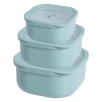 Cookware Sets 500ml 1L 1500ml 3-Piece Bento Box with Lid Plastic Heatable Bpa Free žalia