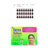Eyetex Pallavi Sticker Bindi/Pottu|Gopi/Tilak|Aloe Vera & Papaya Extracts|Breathable Non-Irritating Velvet Fabric|G1|Dark Maroon|20 Flaps black